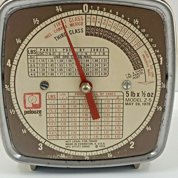 1978 Vintage Postal Scale Pelouze Model Z5 Mechanical 5 Lbs x 1/2 oz. Capacity - Picture 3 of 12
